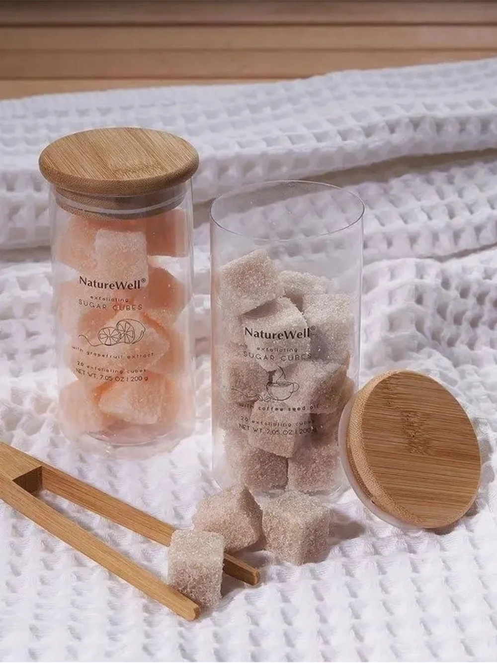 Exfoliating Sugar Cubes Set — Pink & White